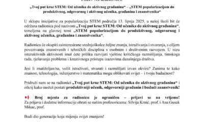 Poziv na STEM radionicu