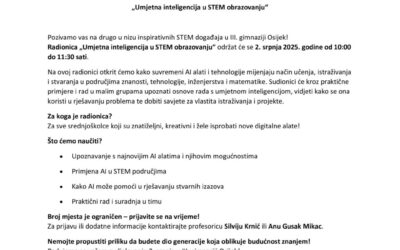 Poziv na drugu STEM radionicu