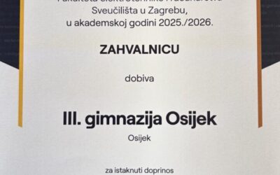Zahvalnica sa zagrebačkoga FER-a